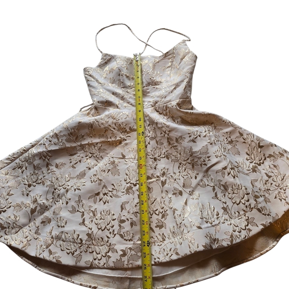 B Darlin Ivory Floral Lace Backless Dress - Picture 7 of 7